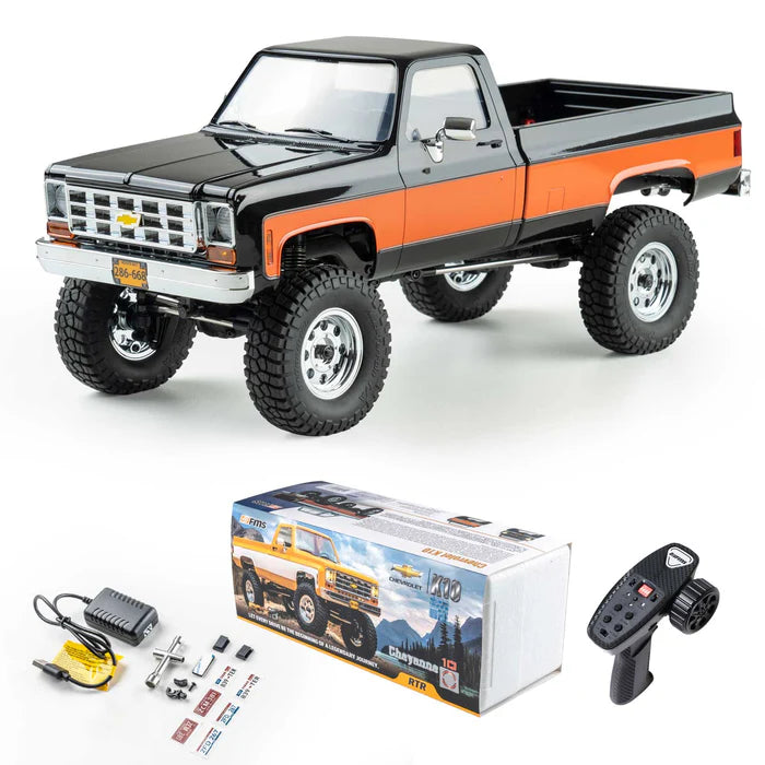 FMS FCX18 1/18 Chevrolet K10 RTR RC Truck – Scale Crawler with 2-Speed Transmission & LED Lights