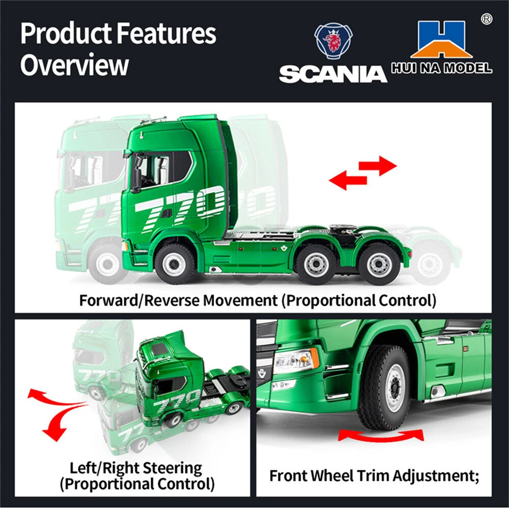 Huina Toys 1501 PRO / 1502 1/18 RTR Licensed Scania 770S Tractor Semi Truck Trailer