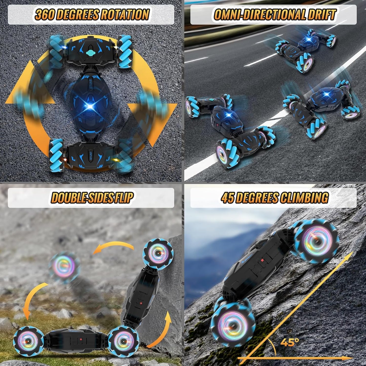 Pristar JC06 1/18 Scale 4WD Brushed Stunt RC Car - Gesture Control Double-Sided Ready-to-Run