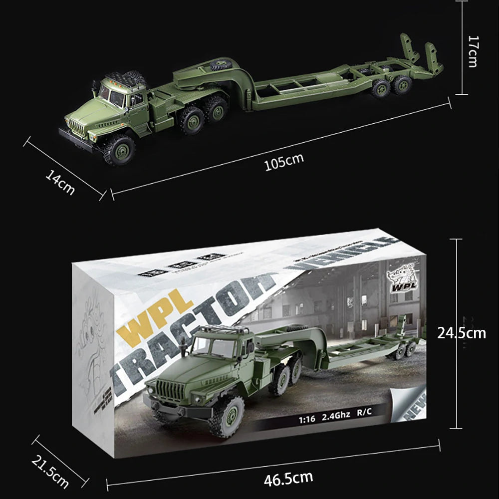 WPL B36-3 Ural 1/16 Scale 6WD Military Truck with Trailer – Ready-to-Run Rock Crawler