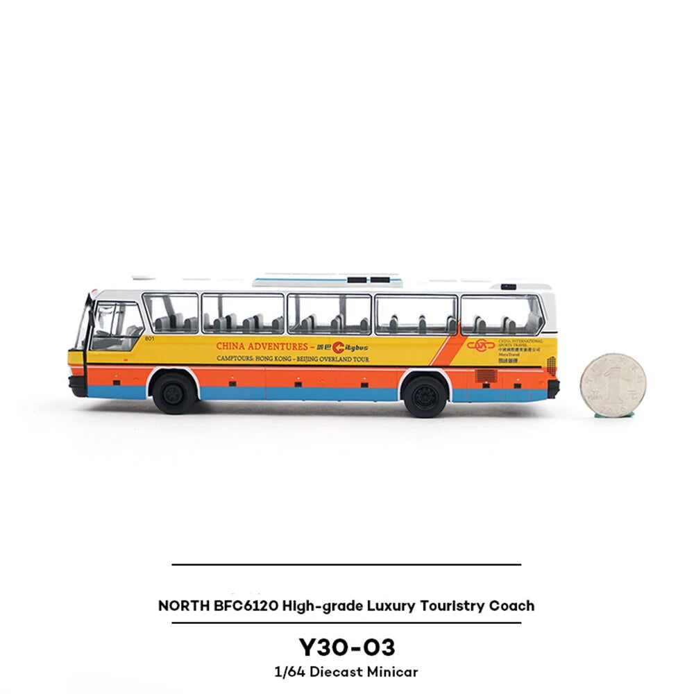 Xcratoys North BFC6120 1/64 RC city bus – side profile of a high-grade touristic coach with colorful design