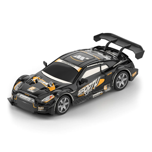 Black and orange 1:16 4WD Ready-to-Run Drift RC Car on a white background