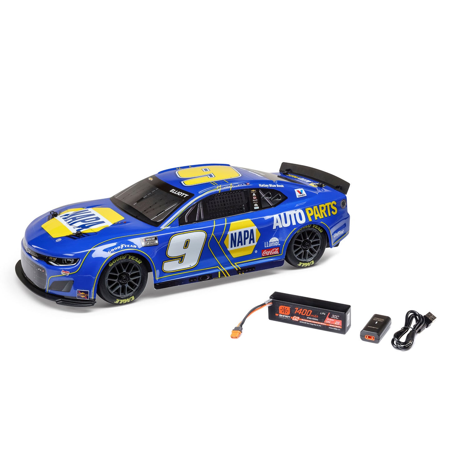 Losi 1/12 NASCAR Chase Elliott No. 9 NAPA 2025 Chevrolet Camaro ZL1 AWD RTR RC Race Car