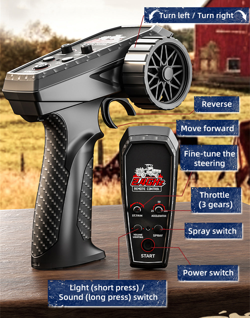 JJRC C8836-YW 1/12 Scale 4WD RC Tractor – Full-Proportional RTR Farm Simulator