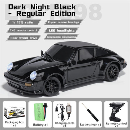 LDRC A98 Ready-to-Run 1/18 2.4G RWD Drift RC Car Porsche 911 with LED Lights