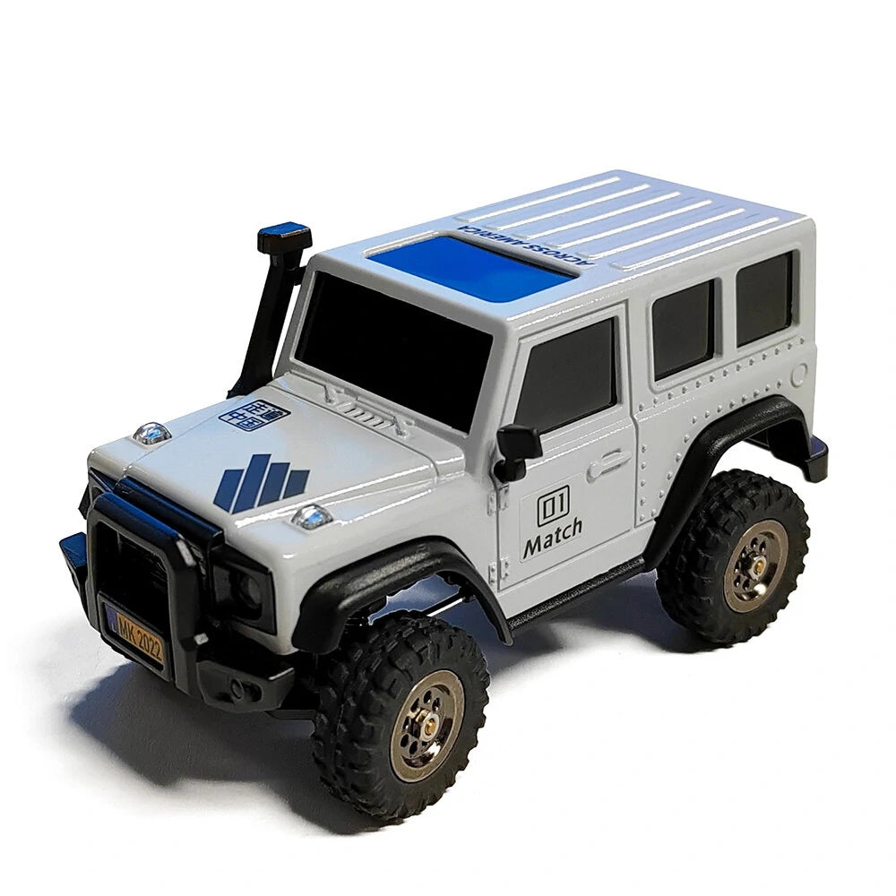 White LDARC X43 mini RC rock crawler front three-quarter view