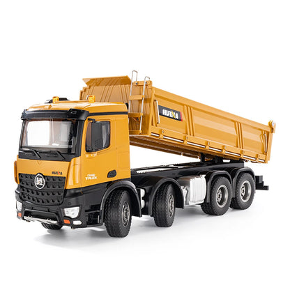 HUINA 1536 1/14 Scale 8WD Brushed RC Dump Truck Construction Vehicle Ready-to-Run with Lights & Sound