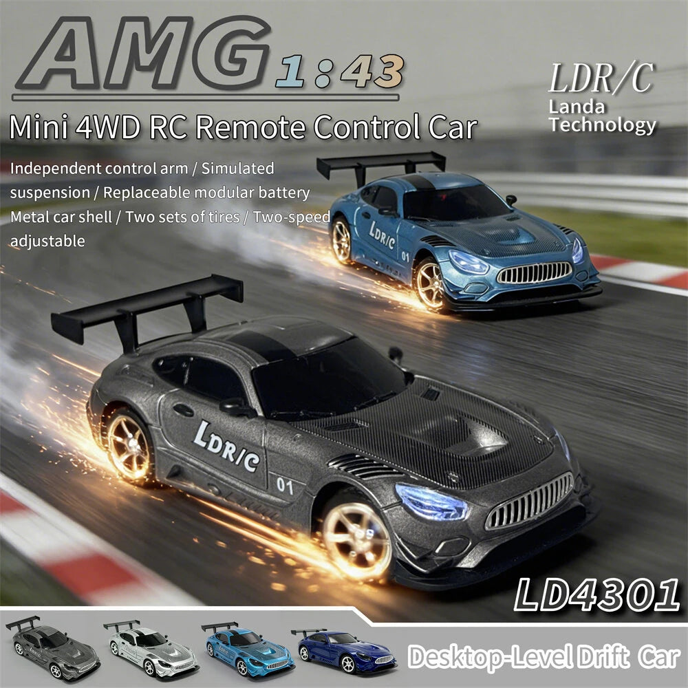 LDRC 4301 1/43 4WD RTR AMG GTR Drift RC Car with Gyro
