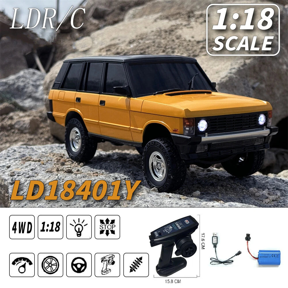LDRC 1/18 4WD Rock Crawler RTR – Bridge-Axle Off-Road Climber with LED Lights