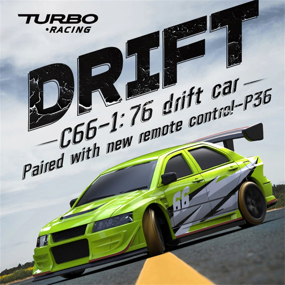 Turbo Racing C66 RTR 1/76 2WD Ready-to-Run Mini Drift Car with Gyro