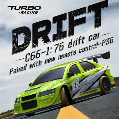 Turbo Racing C66 RTR 1/76 2WD Ready-to-Run Mini Drift Car with Gyro