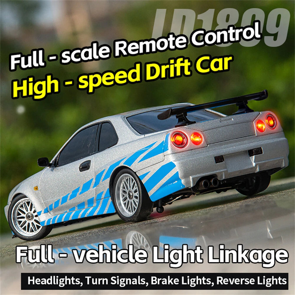 LDRC 1899 1/18 2WD Ready-to-Run RC Drift Car Nissan GTR R34 with Gyro
