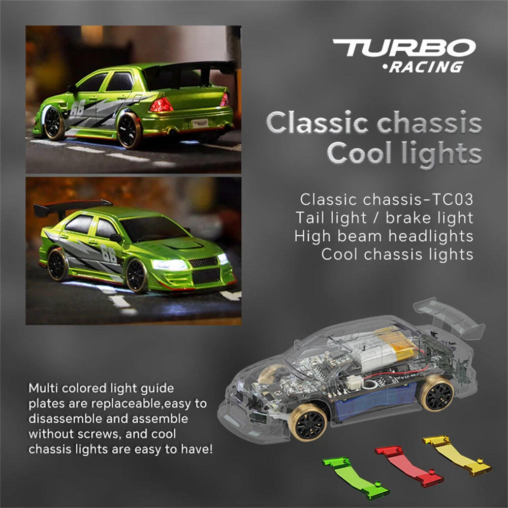 Turbo Racing C66 RTR 1/76 2WD Ready-to-Run Mini Drift Car with Gyro