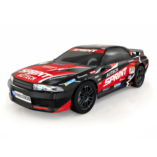 Remo Hobby 1411 1/14 4WD Brushless Ready to Run Drift RC Car with Gyro and LED Lights, Nissan Skyline-Inspired